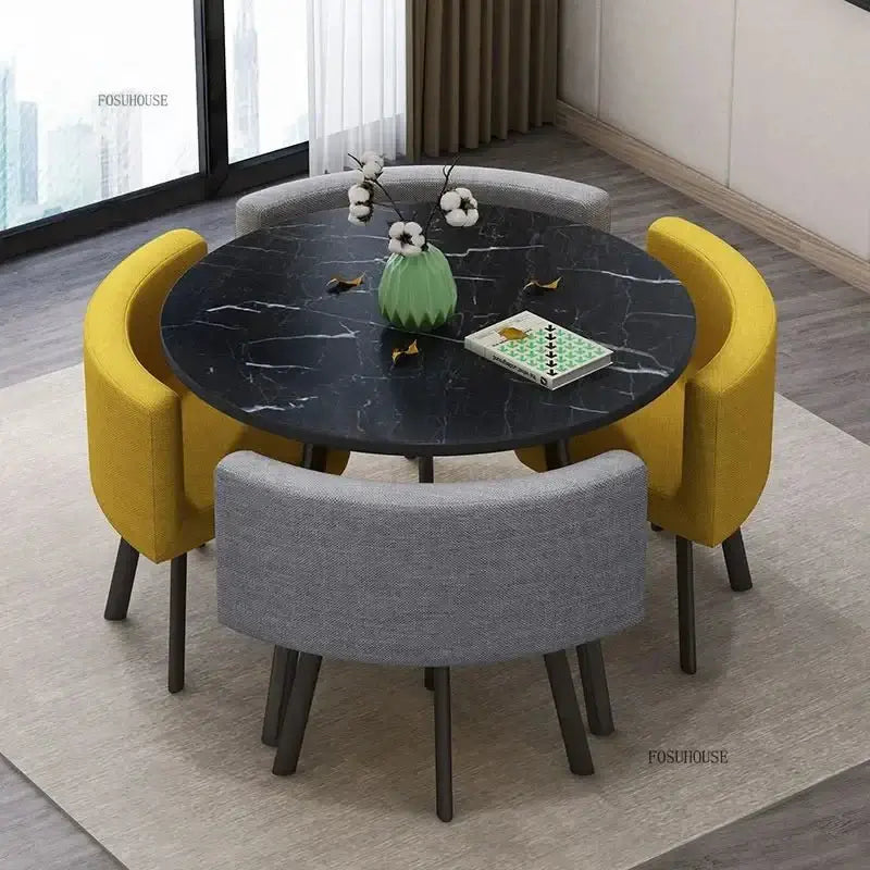 Luxury Circular Dining Table – Space-Saving Elegance & Comfort-MinimalisticDecor.com