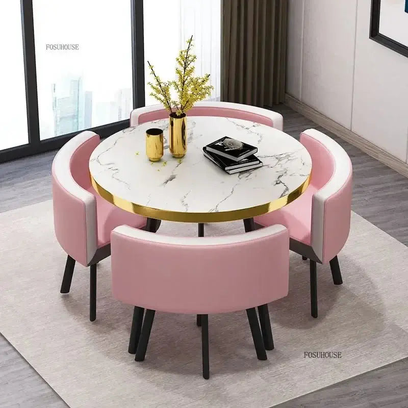 Luxury Circular Dining Table – Space-Saving Elegance & Comfort-MinimalisticDecor.com