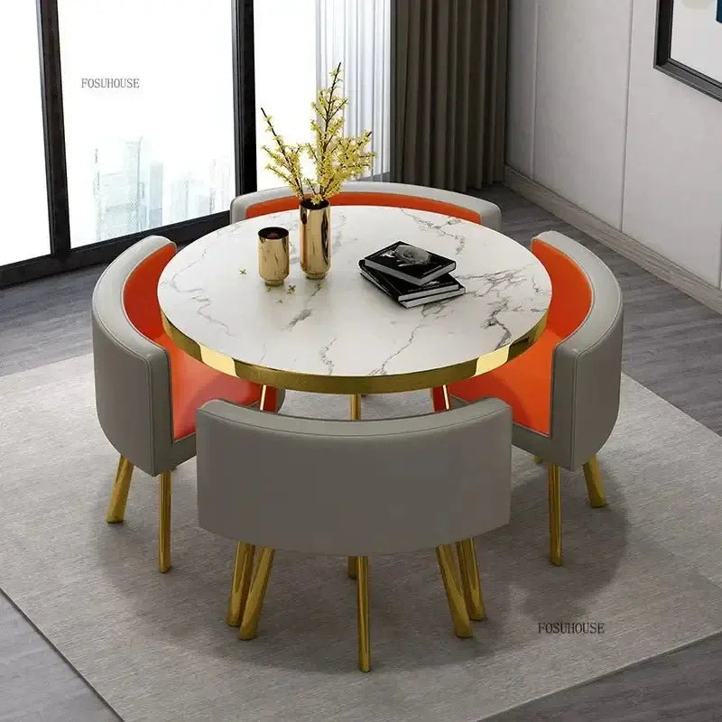 Luxury Circular Dining Table – Space-Saving Elegance & Comfort-MinimalisticDecor.com