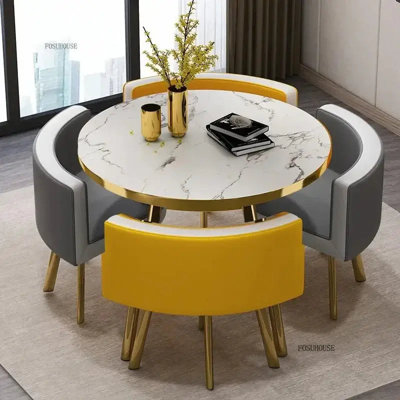 Luxury Circular Dining Table – Space-Saving Elegance & Comfort-MinimalisticDecor.com