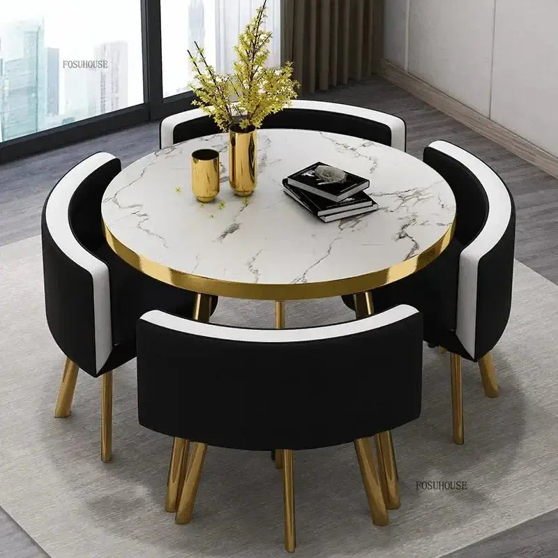 Luxury Circular Dining Table – Space-Saving Elegance & Comfort-MinimalisticDecor.com
