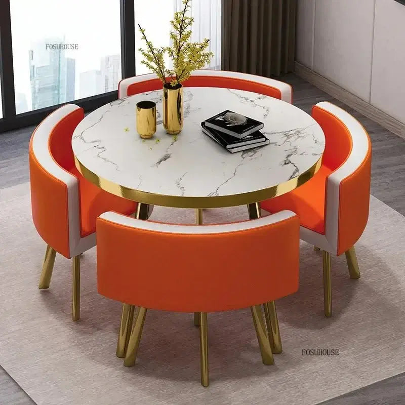 Luxury Circular Dining Table – Space-Saving Elegance & Comfort-MinimalisticDecor.com