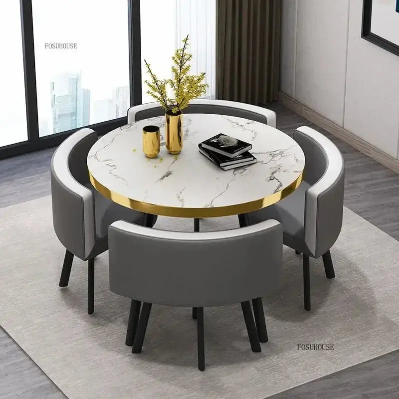 Luxury Circular Dining Table – Space-Saving Elegance & Comfort-MinimalisticDecor.com