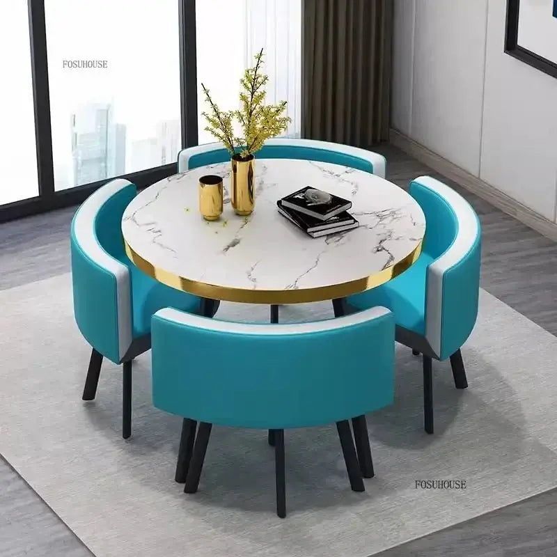Luxury Circular Dining Table – Space-Saving Elegance & Comfort-MinimalisticDecor.com
