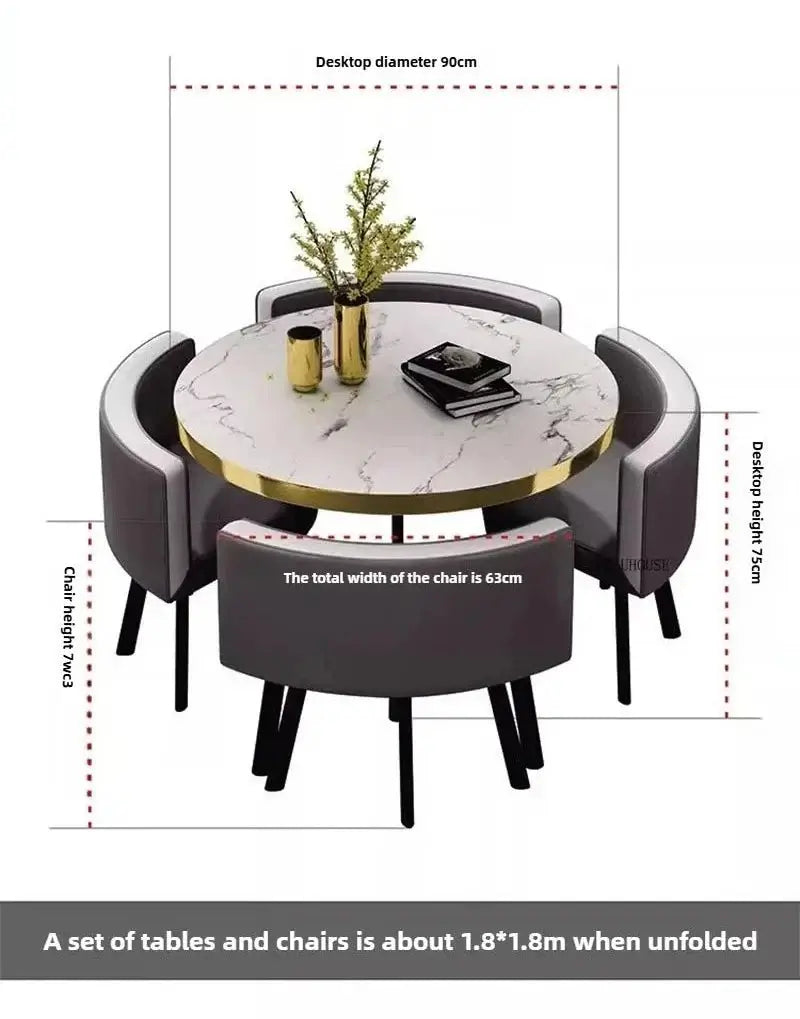 Luxury Circular Dining Table – Space-Saving Elegance & Comfort-MinimalisticDecor.com
