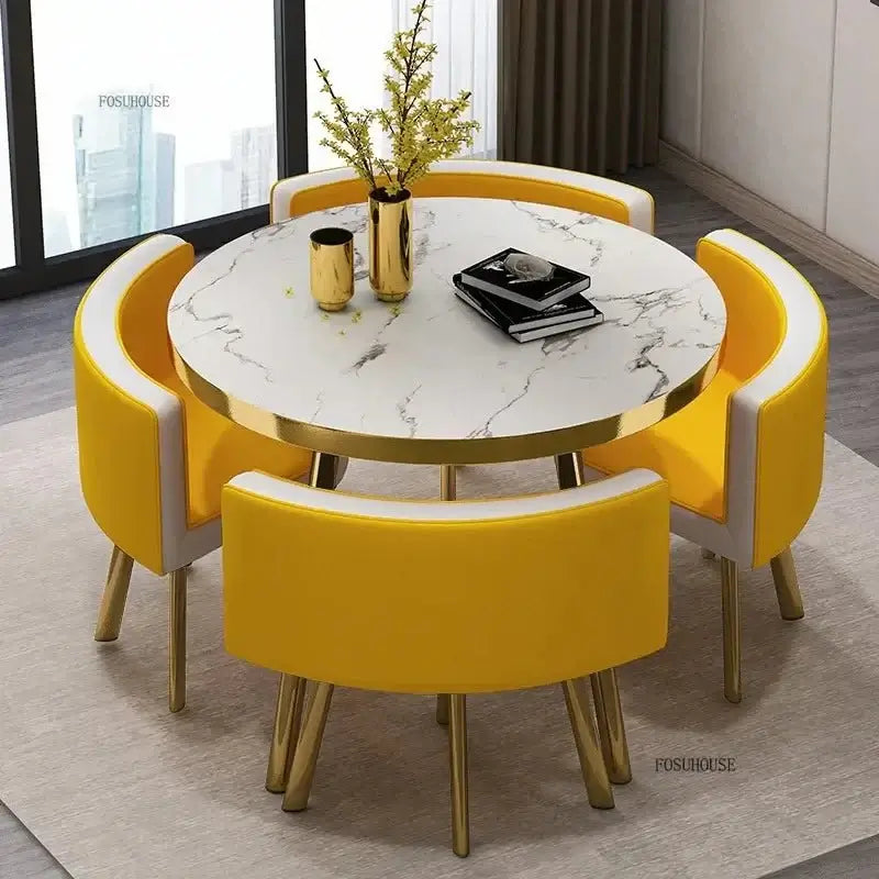 Luxury Circular Dining Table – Space-Saving Elegance & Comfort-MinimalisticDecor.com