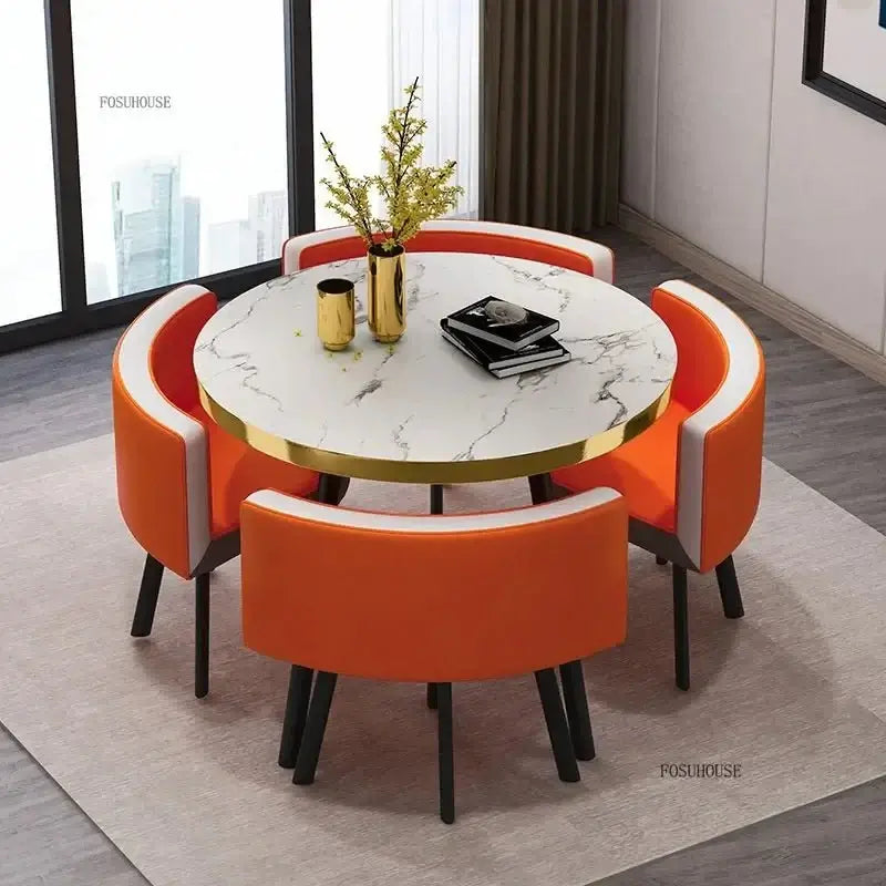 Luxury Circular Dining Table – Space-Saving Elegance & Comfort-MinimalisticDecor.com