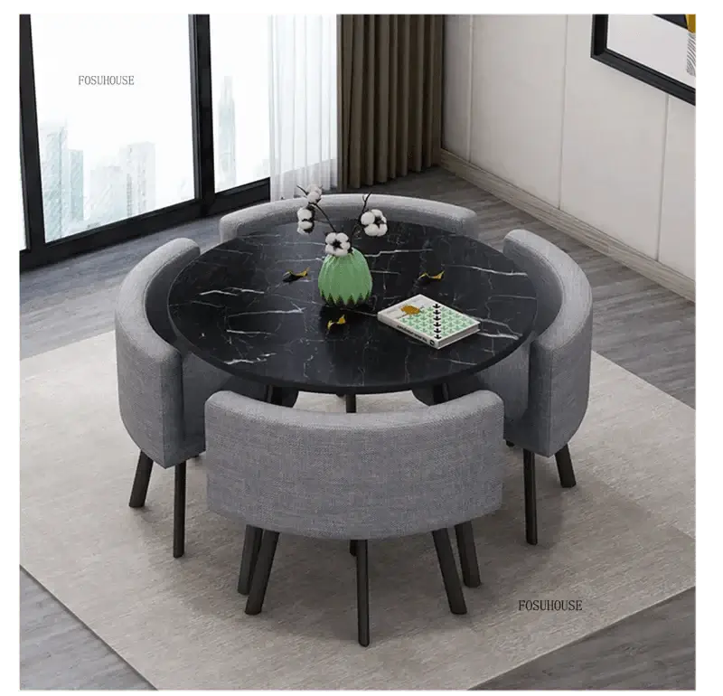 Luxury Circular Dining Table – Space-Saving Elegance & Comfort-MinimalisticDecor.com