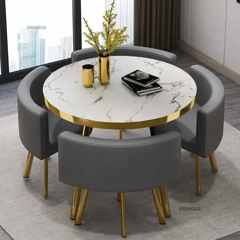Luxury Circular Dining Table – Space-Saving Elegance & Comfort-MinimalisticDecor.com