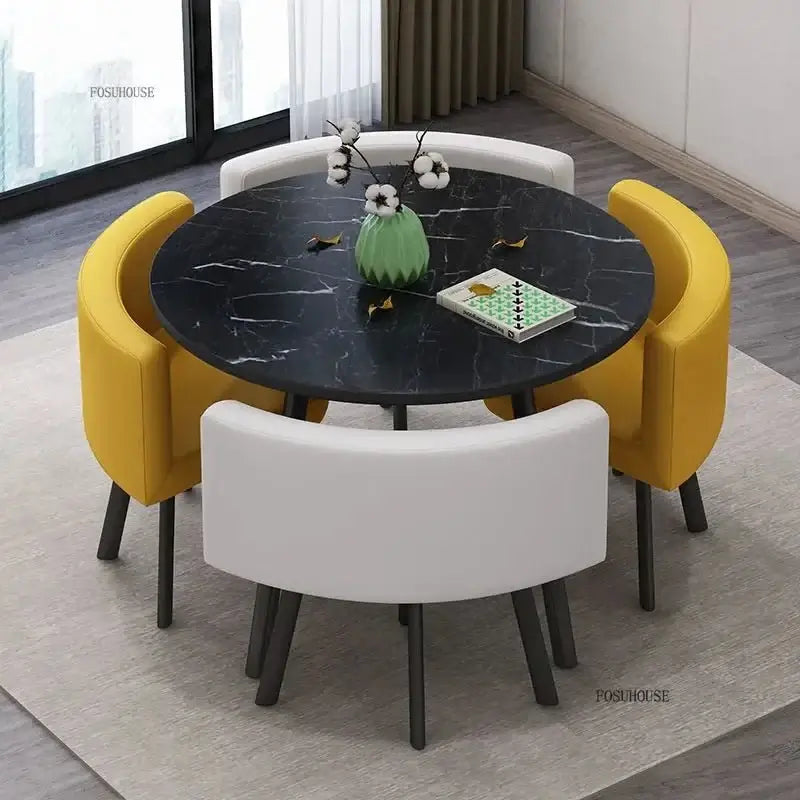 Luxury Circular Dining Table – Space-Saving Elegance & Comfort-MinimalisticDecor.com