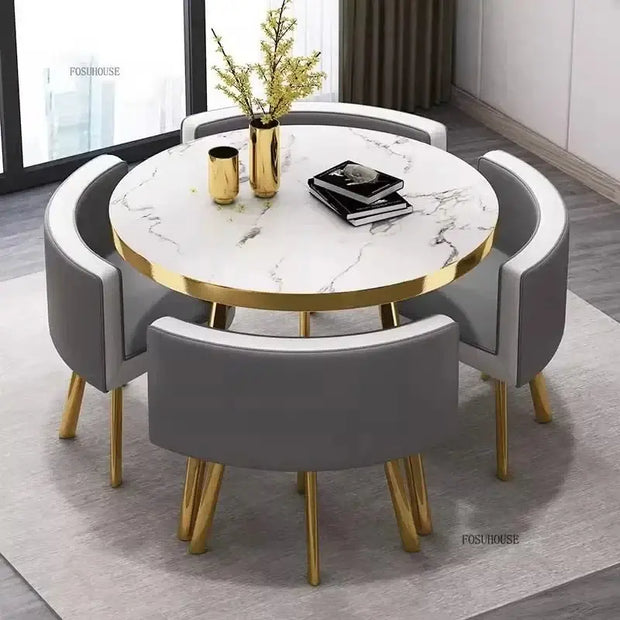 Luxury Circular Dining Table – Space-Saving Elegance & Comfort-MinimalisticDecor.com
