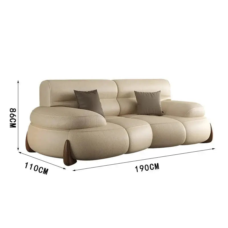 Luxury Cow Hide Leather Sectional Sofa Set-MinimalisticDecor.com