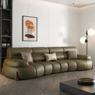 Luxury Cow Hide Leather Sectional Sofa Set-MinimalisticDecor.com