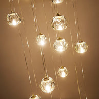 Luxury Crystal Globes Stair Chandelier – Elegant LED Pendant with Plated Finish-MinimalisticDecor.com