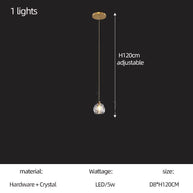 Luxury Crystal Globes Stair Chandelier – Elegant LED Pendant with Plated Finish-MinimalisticDecor.com