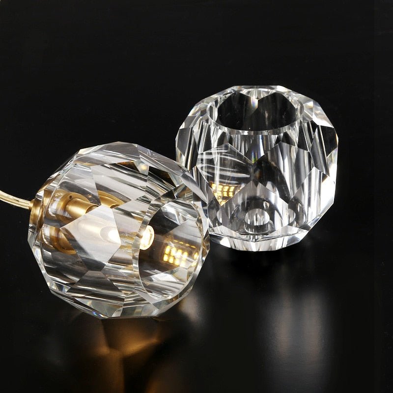 Luxury Crystal Globes Stair Chandelier – Elegant LED Pendant with Plated Finish-MinimalisticDecor.com
