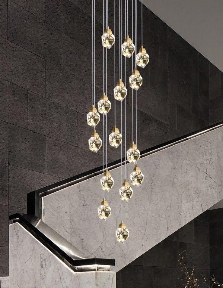 Luxury Crystal Staircase Chandelier with LED Lights-MinimalisticDecor.com