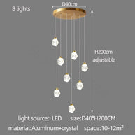 Luxury Crystal Staircase Chandelier with LED Lights-MinimalisticDecor.com