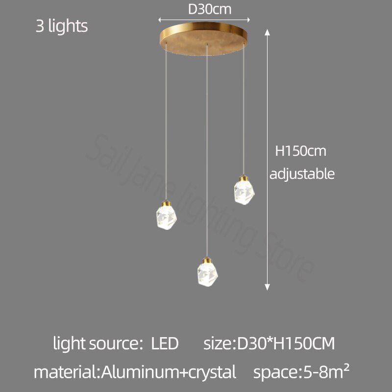 Luxury Crystal Staircase Chandelier with LED Lights-MinimalisticDecor.com