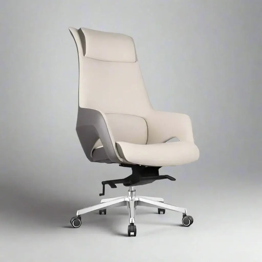 Luxury Ergonomic Swivel Executive Genuine Leather Office Chair-MinimalisticDecor.com