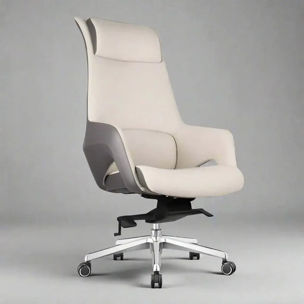Luxury Ergonomic Swivel Executive Genuine Leather Office Chair-MinimalisticDecor.com