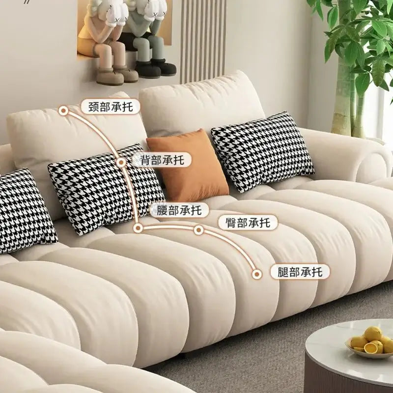 Luxury Sectional Calf Leather Sofa Cama Chaise Sofa Set-MinimalisticDecor.com
