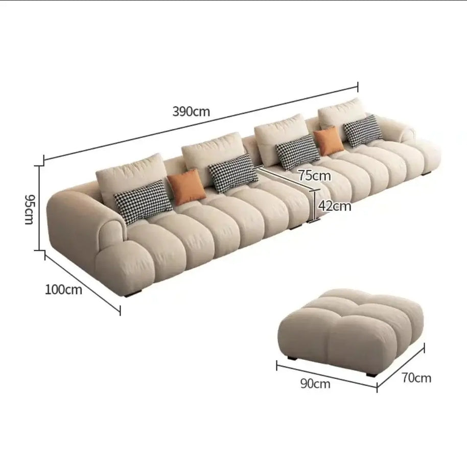 Luxury Sectional Calf Leather Sofa Cama Chaise Sofa Set-MinimalisticDecor.com