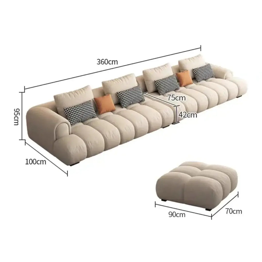 Luxury Sectional Calf Leather Sofa Cama Chaise Sofa Set-MinimalisticDecor.com
