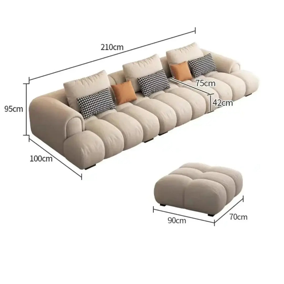 Luxury Sectional Calf Leather Sofa Cama Chaise Sofa Set-MinimalisticDecor.com