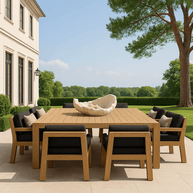 Luxury Teak Solid Wood Outdoor Dining Set-MinimalisticDecor.com