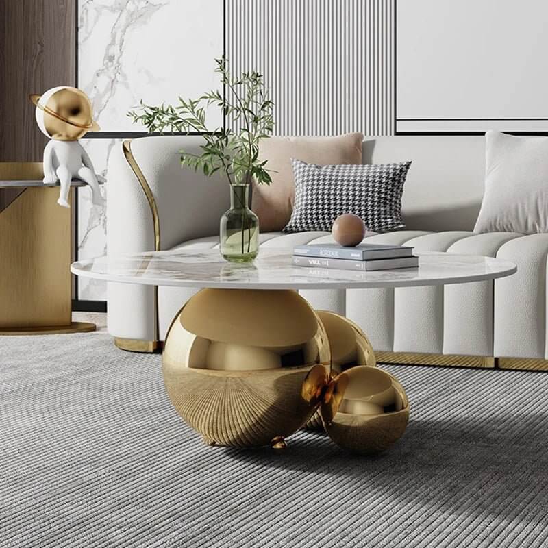 Marble Coffee Table Globe Balls Design-MinimalisticDecor.com