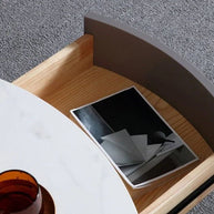 Marble Effect Solid Slab Round Coffee Table-MinimalisticDecor.com