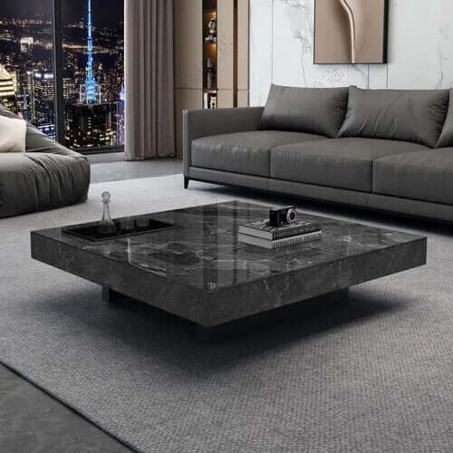 Marble Gloss Coffee Table-MinimalisticDecor.com