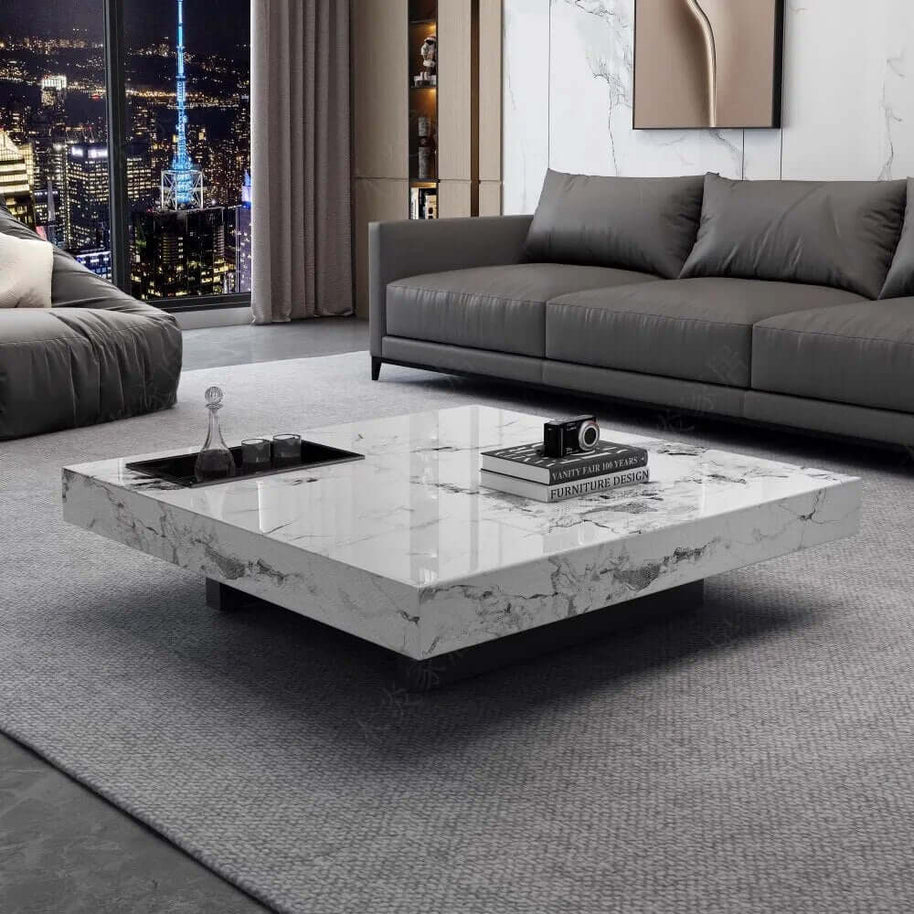 Marble Gloss Coffee Table-MinimalisticDecor.com