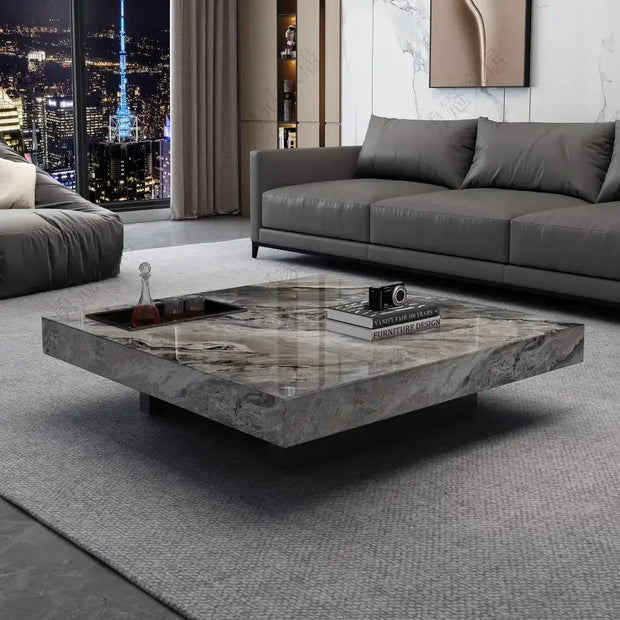 Marble Gloss Coffee Table-MinimalisticDecor.com