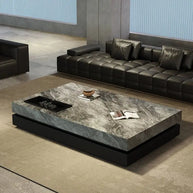 Marble Gloss Rectangular Coffee Table-MinimalisticDecor.com