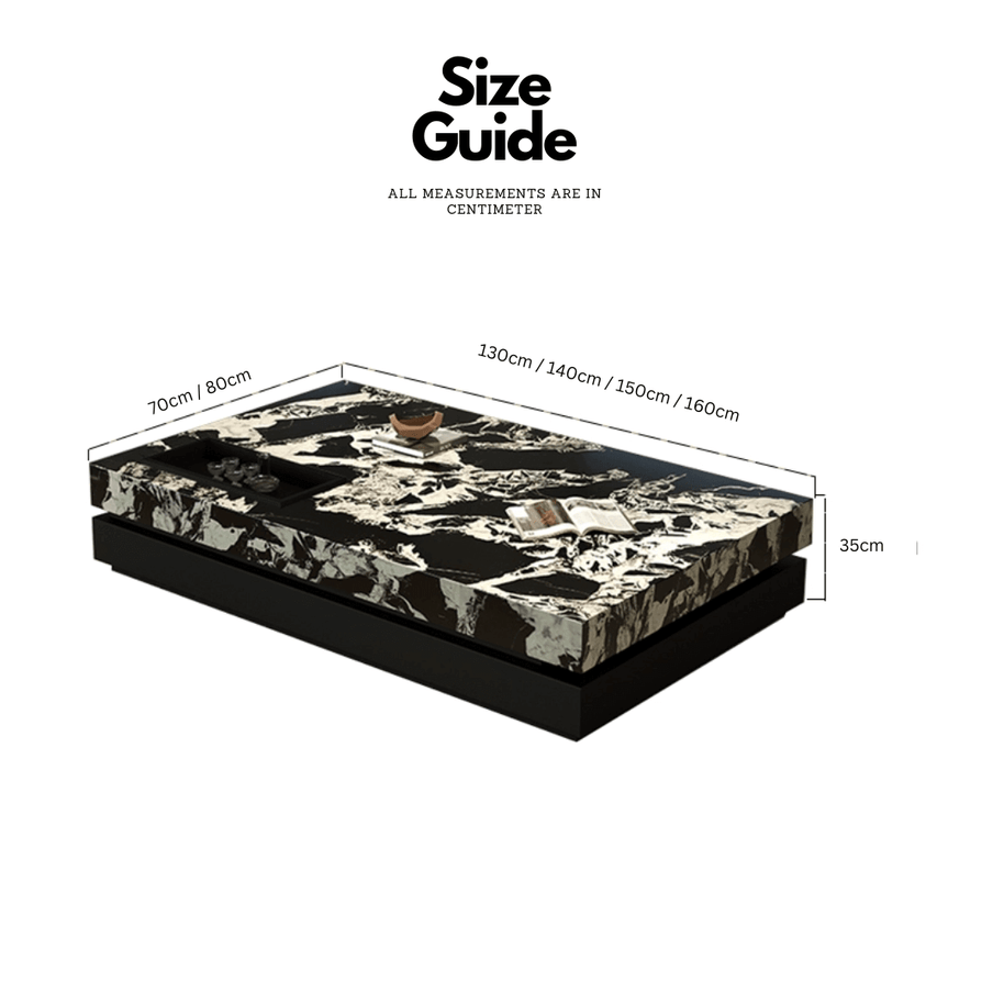 Marble Gloss Rectangular Coffee Table-MinimalisticDecor.com