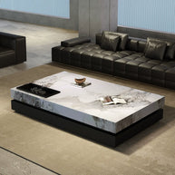 Marble Gloss Rectangular Coffee Table-MinimalisticDecor.com