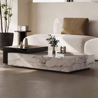 Marble rectangular luxury stone coffee table-MinimalisticDecor.com