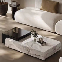 Marble rectangular luxury stone coffee table-MinimalisticDecor.com
