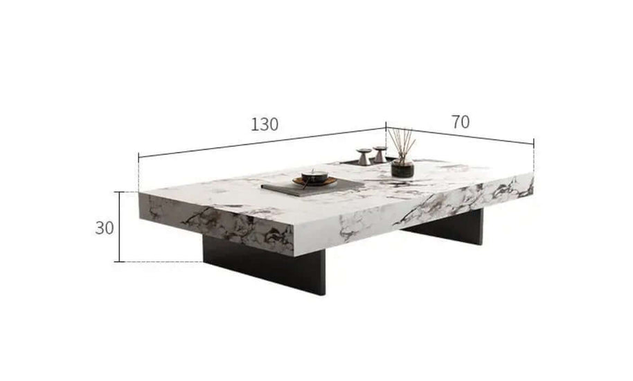 Marble rectangular stone coffee table-MinimalisticDecor.com