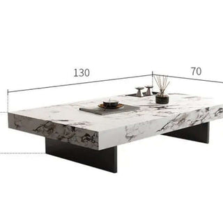 Marble rectangular stone coffee table-MinimalisticDecor.com