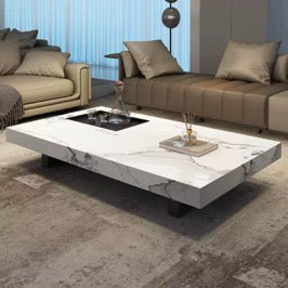 Marble rectangular stone coffee table-MinimalisticDecor.com