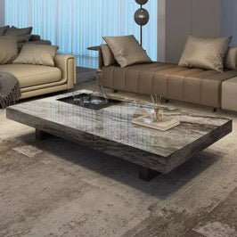 Marble rectangular stone coffee table-MinimalisticDecor.com
