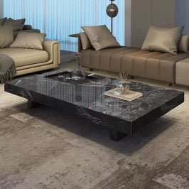Marble rectangular stone coffee table-MinimalisticDecor.com