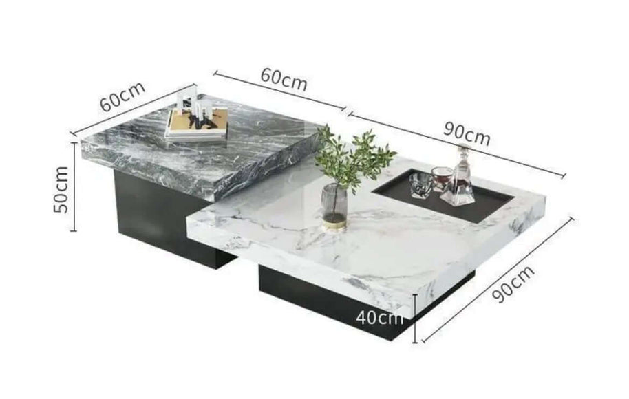 Marble square luxury stone coffee table-MinimalisticDecor.com