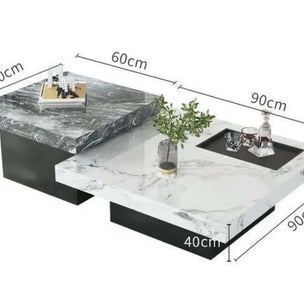 Marble square luxury stone coffee table-MinimalisticDecor.com