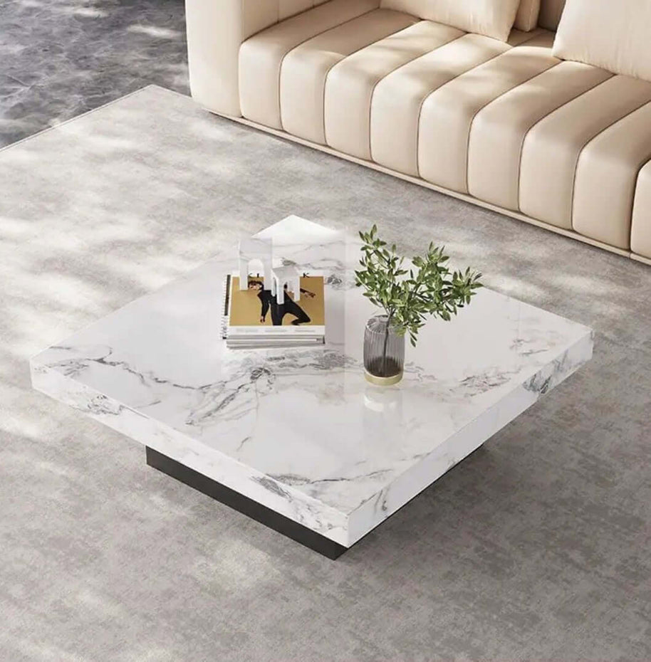 Marble square luxury stone coffee table-MinimalisticDecor.com