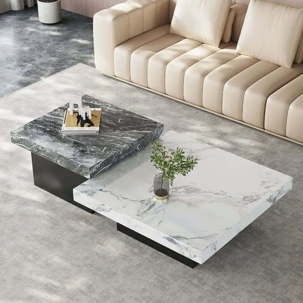 Marble square luxury stone coffee table-MinimalisticDecor.com