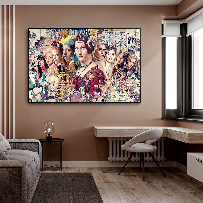 Marilyn and Mona Lisa Street Art: Captivating Masterpieces-MinimalisticDecor.com